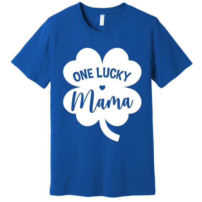 Wo One Lucky Mama Shamrock Four Leaf Clover St Patricks Day Mom Gift Premium T-Shirt