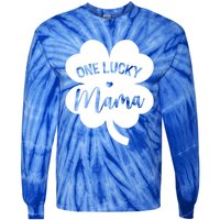 Wo One Lucky Mama Shamrock Four Leaf Clover St Patricks Day Mom Gift Tie-Dye Long Sleeve Shirt