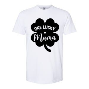 Wo One Lucky Mama Shamrock Four Leaf Clover St Patricks Day Mom Gift Softstyle CVC T-Shirt