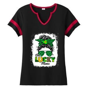 Wo One Lucky Mama St Patricks Day Mom Mother Shamrock Ladies Halftime Notch Neck Tee