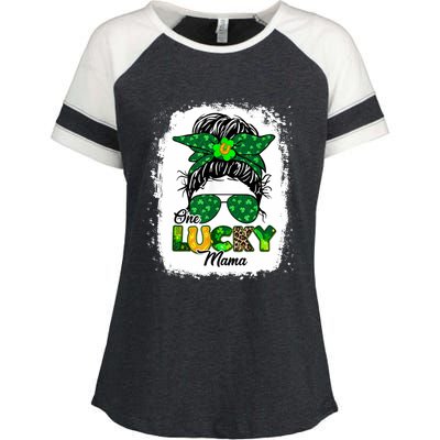 Wo One Lucky Mama St Patricks Day Mom Mother Shamrock Enza Ladies Jersey Colorblock Tee