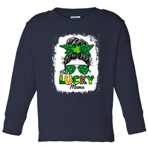 Wo One Lucky Mama St Patricks Day Mom Mother Shamrock Toddler Long Sleeve Shirt