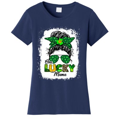 Wo One Lucky Mama St Patricks Day Mom Mother Shamrock Women's T-Shirt