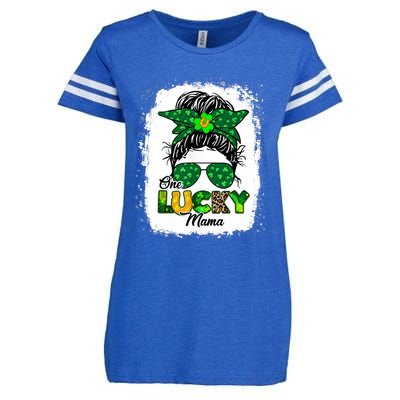 Wo One Lucky Mama St Patricks Day Mom Mother Shamrock Enza Ladies Jersey Football T-Shirt