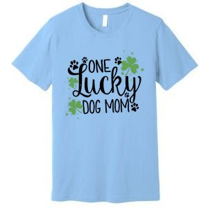 Wo One Lucky Dog Mom Gift St Patrick Day Cute Dog Mom Gift Premium T-Shirt