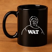 Wat! Old Lady Meme Wat What Funny Meme 11oz C Handle Ceramic Mug