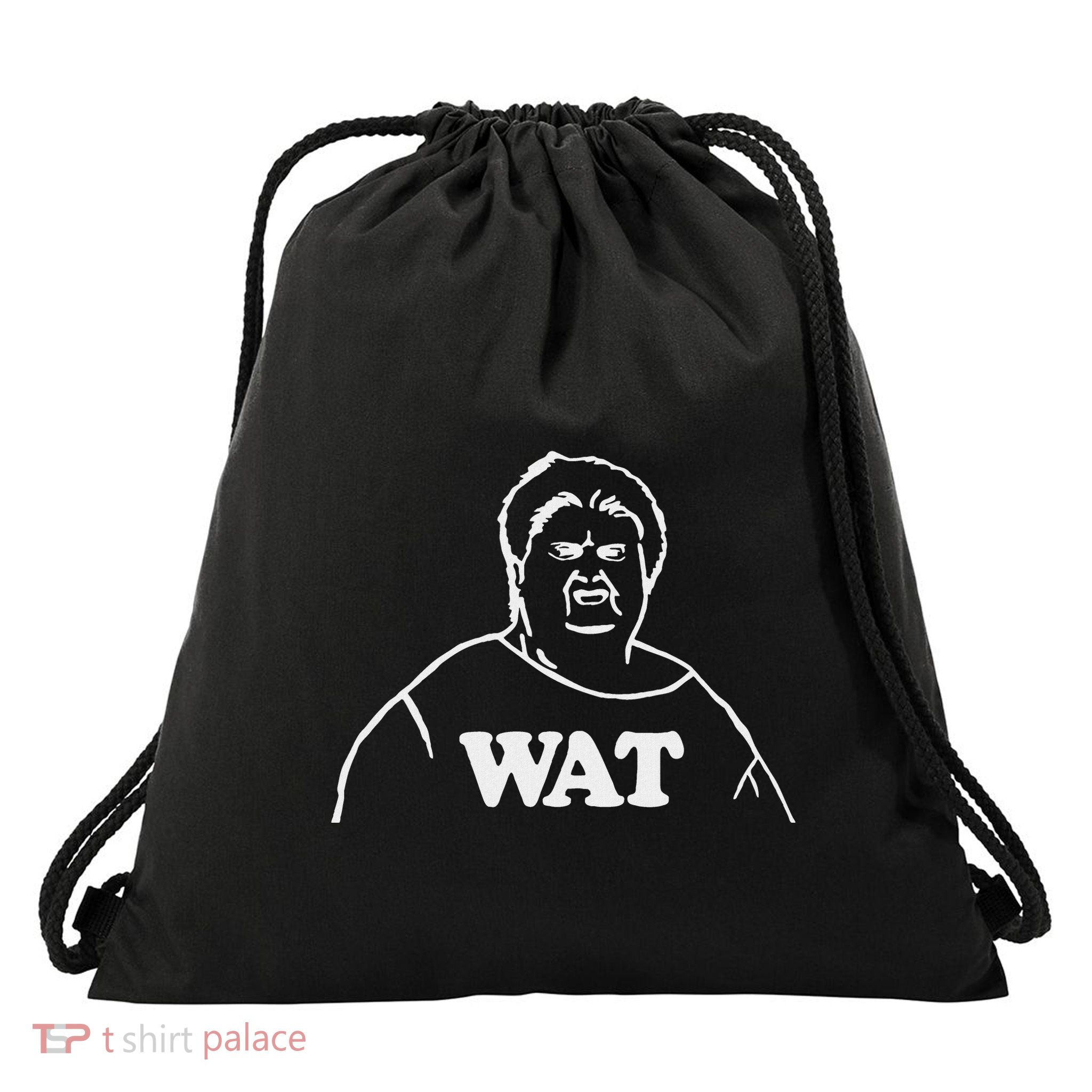 Wat! Old Lady Meme Wat What Funny Meme Drawstring Bag