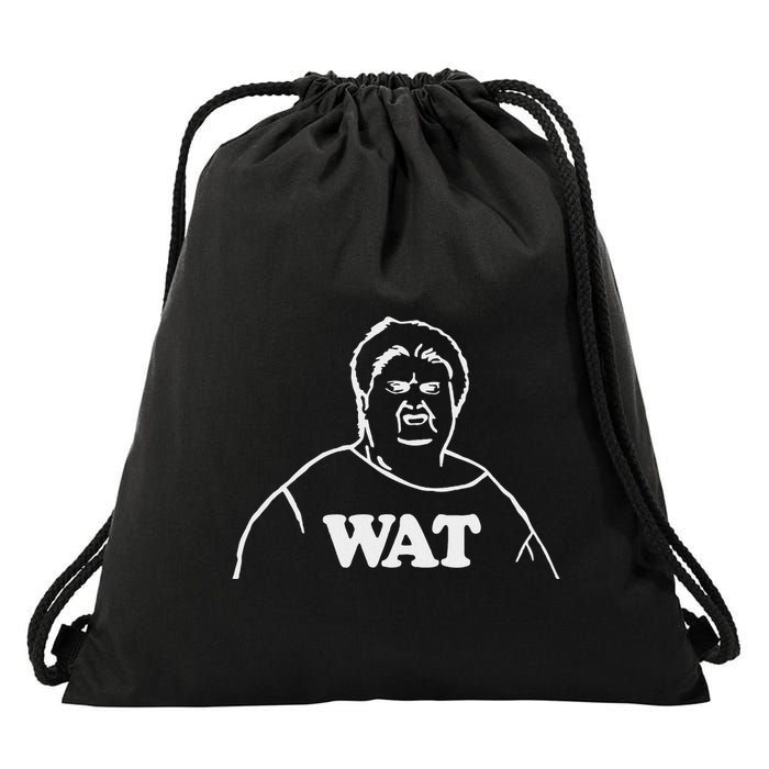 Wat! Old Lady Meme Wat What Funny Meme Drawstring Bag