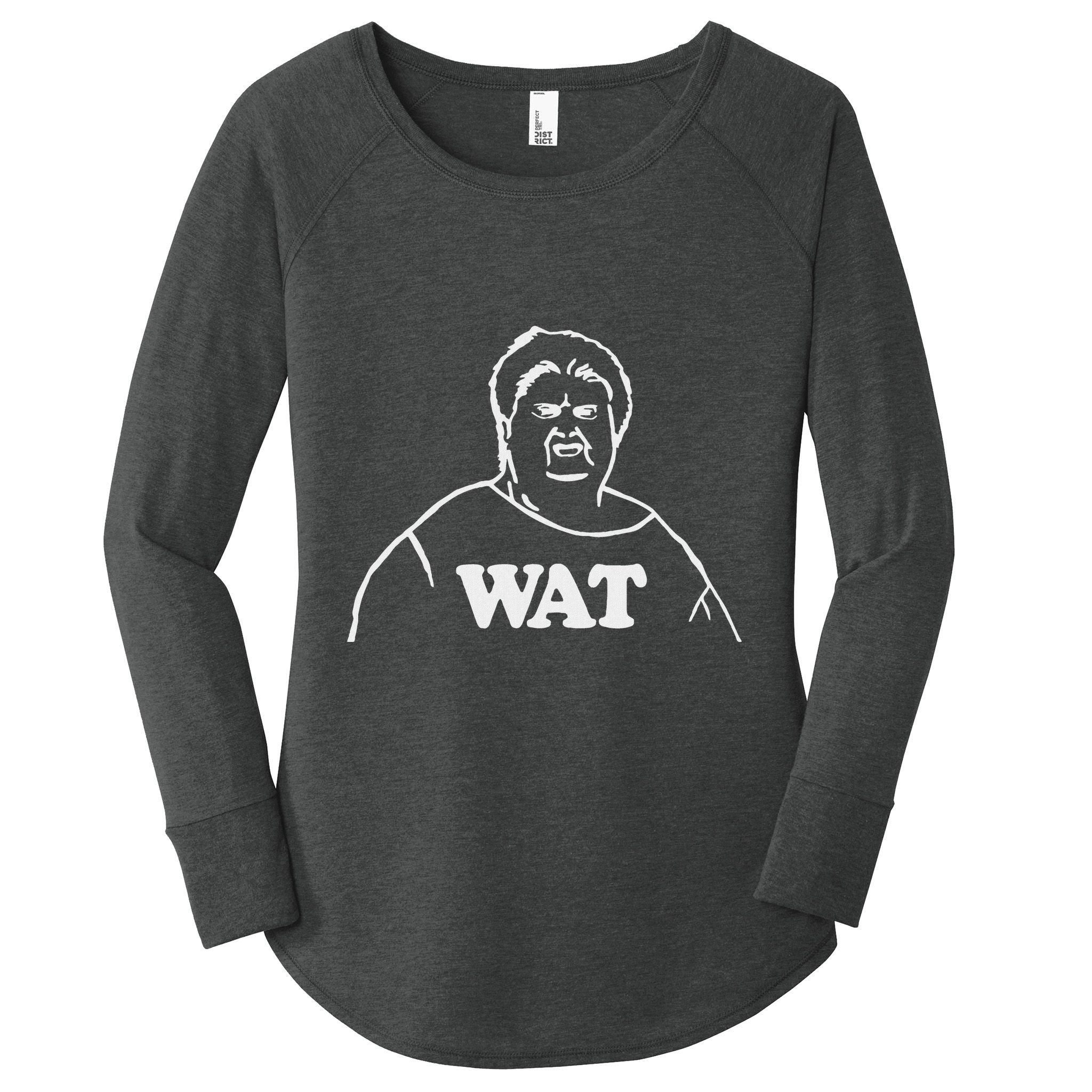 Wat! Old Lady Meme Wat What Funny Meme Women's Perfect Tri Tunic Long Sleeve Shirt