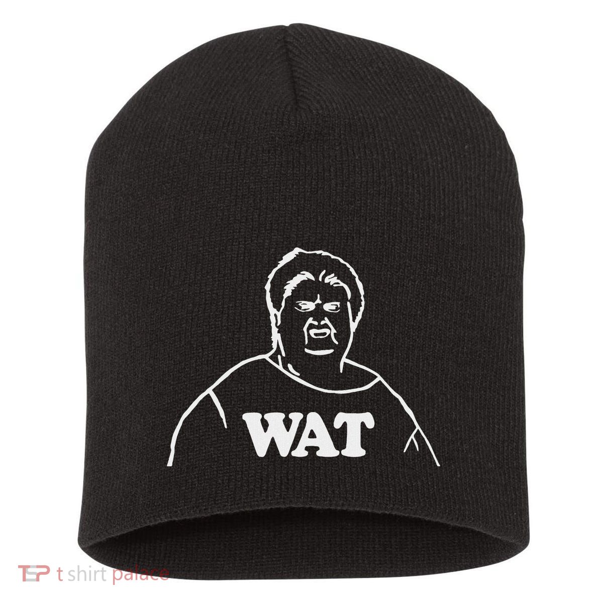 Wat! Old Lady Meme Wat What Funny Meme Short Acrylic Beanie