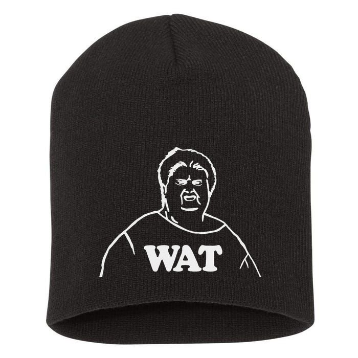 Wat! Old Lady Meme Wat What Funny Meme Short Acrylic Beanie