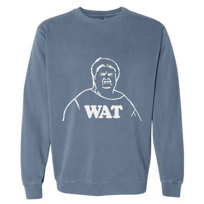 Wat! Old Lady Meme Wat What Funny Meme Garment-Dyed Sweatshirt