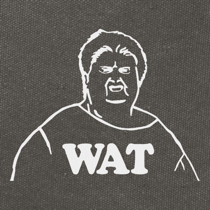 Wat! Old Lady Meme Wat What Funny Meme Cotton Canvas Backpack