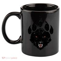 Wolf Claw Imprint Face 11oz C Handle Ceramic Mug