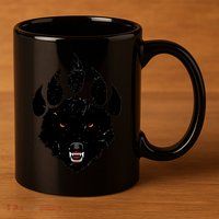 Wolf Claw Imprint Face 11oz C Handle Ceramic Mug