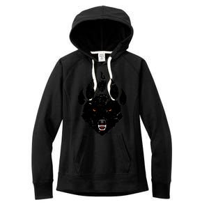 Wolf Claw Imprint Face Women's Fleece Hoodie