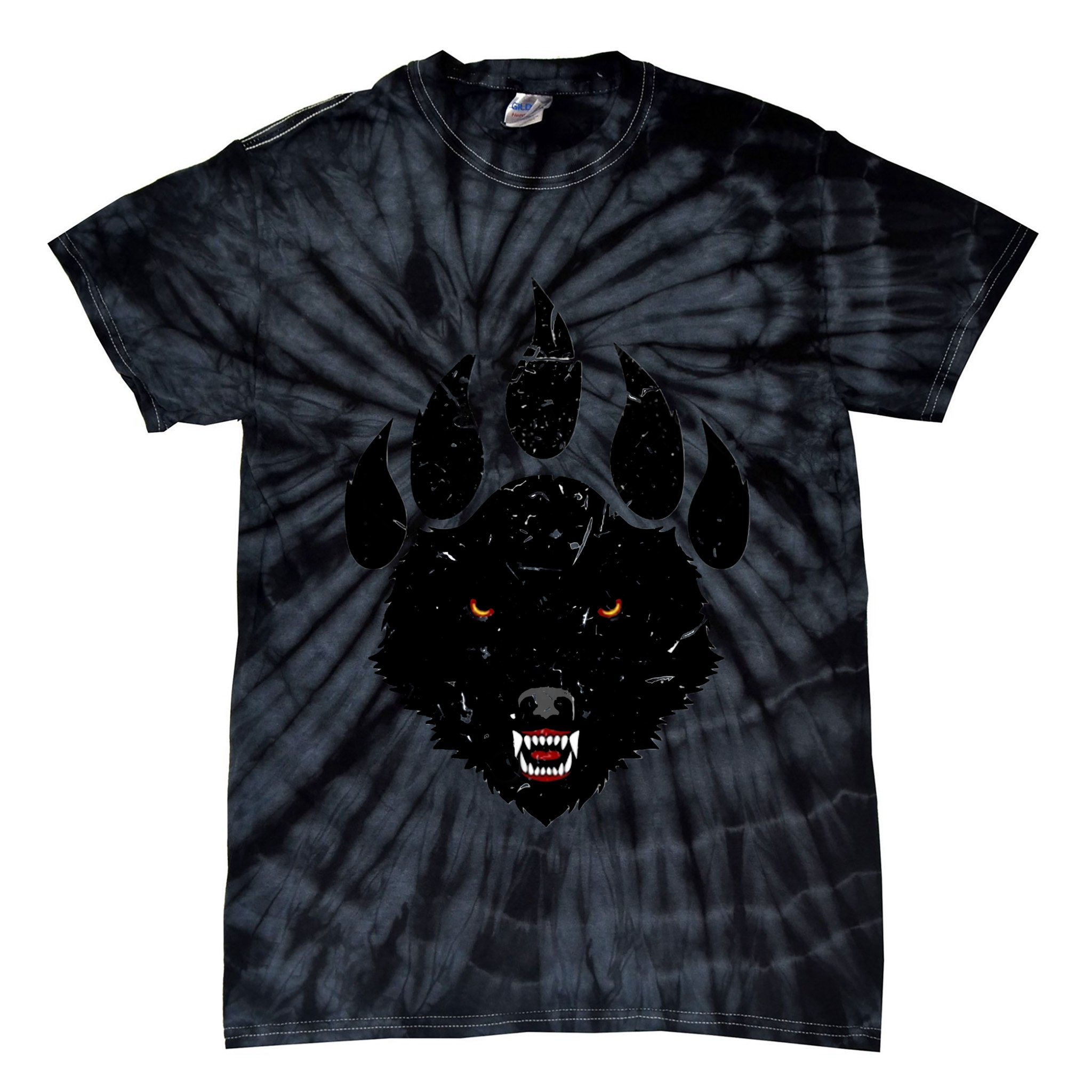 Wolf Claw Imprint Face Tie-Dye T-Shirt