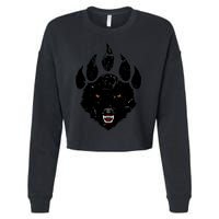 Wolf Claw Imprint Face Cropped Pullover Crew