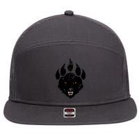 Wolf Claw Imprint Face 7 Panel Mesh Trucker Snapback Hat