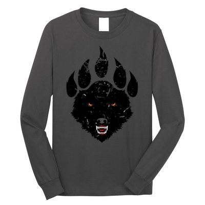 Wolf Claw Imprint Face Long Sleeve Shirt