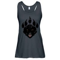 Wolf Claw Imprint Face Ladies Essential Flowy Tank