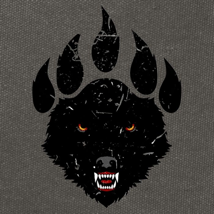Wolf Claw Imprint Face Cotton Canvas Backpack