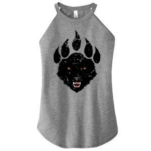 Wolf Claw Imprint Face Women's Perfect Tri Rocker Tank