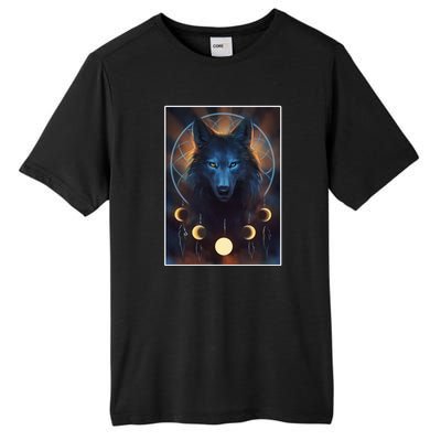 Wolf Dream Catcher Moon Phases  Tall Fusion ChromaSoft Performance T-Shirt