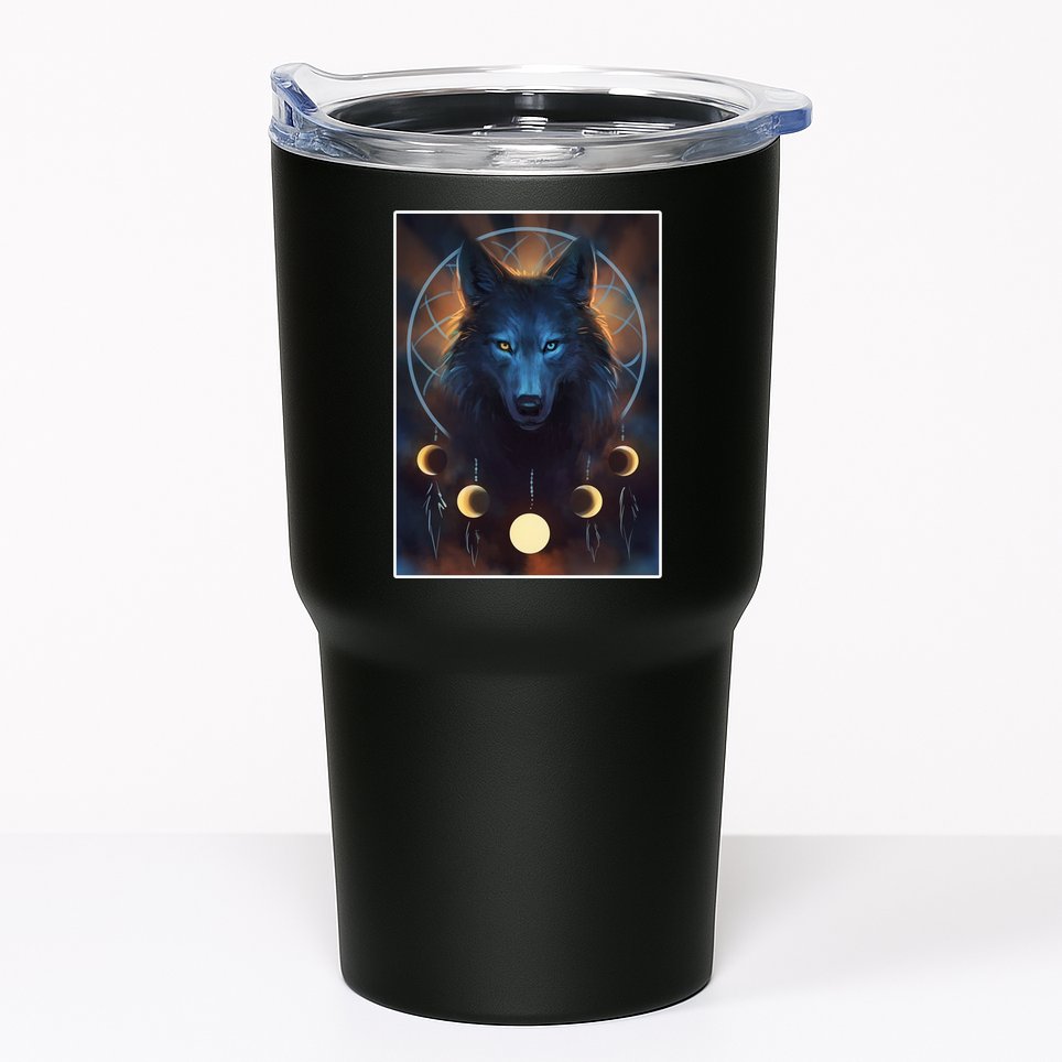 Wolf Dream Catcher Moon Phases  Tumbler