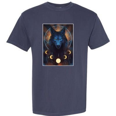 Wolf Dream Catcher Moon Phases  Garment-Dyed Heavyweight T-Shirt