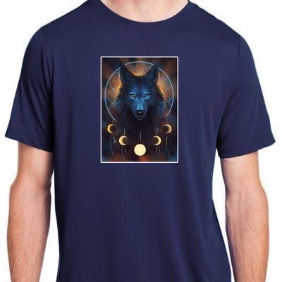 Wolf Dream Catcher Moon Phases  Adult ChromaSoft Performance T-Shirt