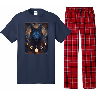 Wolf Dream Catcher Moon Phases  Pajama Set