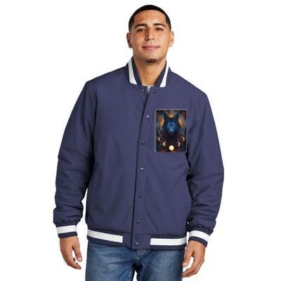 Wolf Dream Catcher Moon Phases  Insulated Varsity Jacket