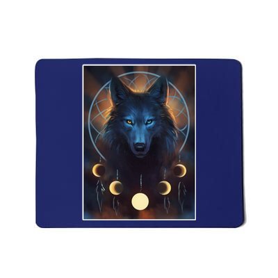 Wolf Dream Catcher Moon Phases  Mousepad