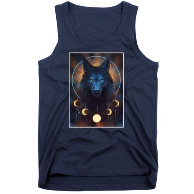 Wolf Dream Catcher Moon Phases  Tank Top