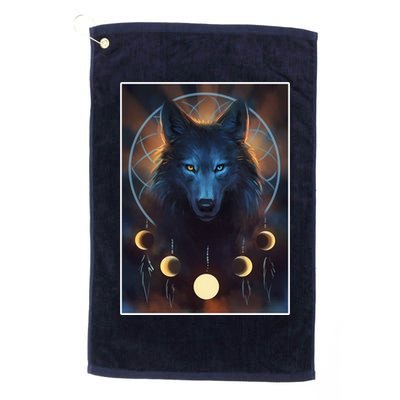 Wolf Dream Catcher Moon Phases  Golf Towel
