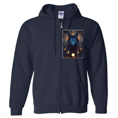 Wolf Dream Catcher Moon Phases  Full Zip Hoodie