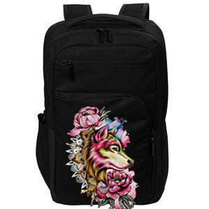 Wolf Flower Floral Cool Illustration Impact Tech Backpack