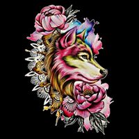 Wolf Flower Floral Cool Illustration Kids T-Shirt