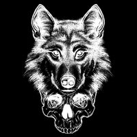 Wolf Head On Skull Graphic Sustainable Bucket Hat