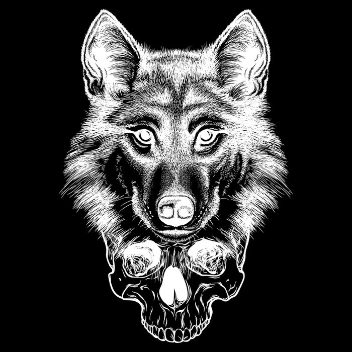 Wolf Head On Skull Graphic Sustainable Bucket Hat