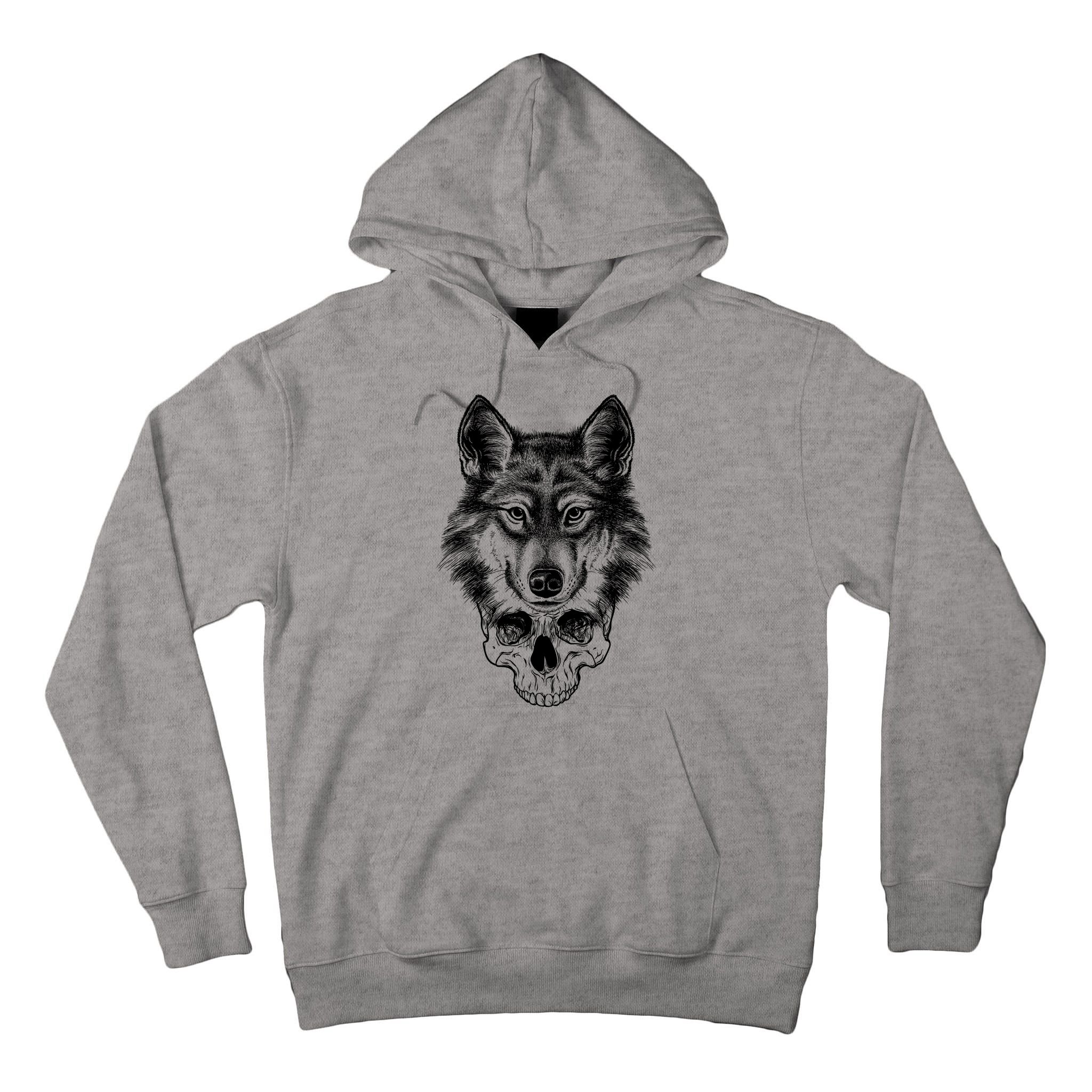 Wolf Head On Skull Graphic Tall Hoodie