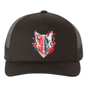 Wolf Head Polygonal Yupoong Adult 5-Panel Trucker Hat