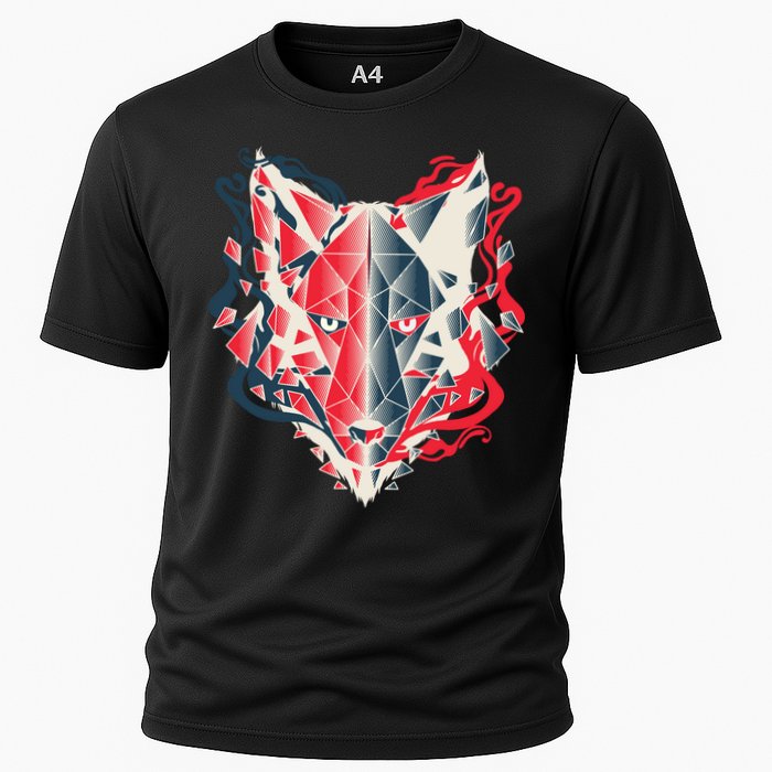 Wolf Head Polygonal Cooling Performance Crew T-Shirt