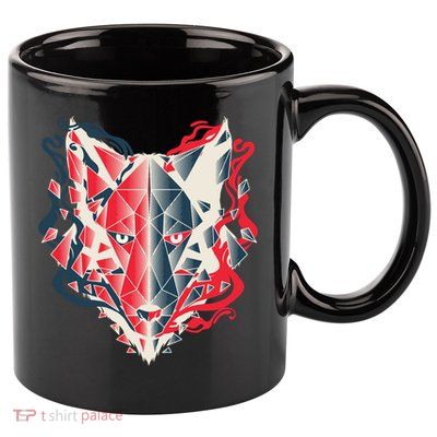 Wolf Head Polygonal 11oz C Handle Ceramic Mug
