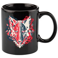 Wolf Head Polygonal 11oz C Handle Ceramic Mug