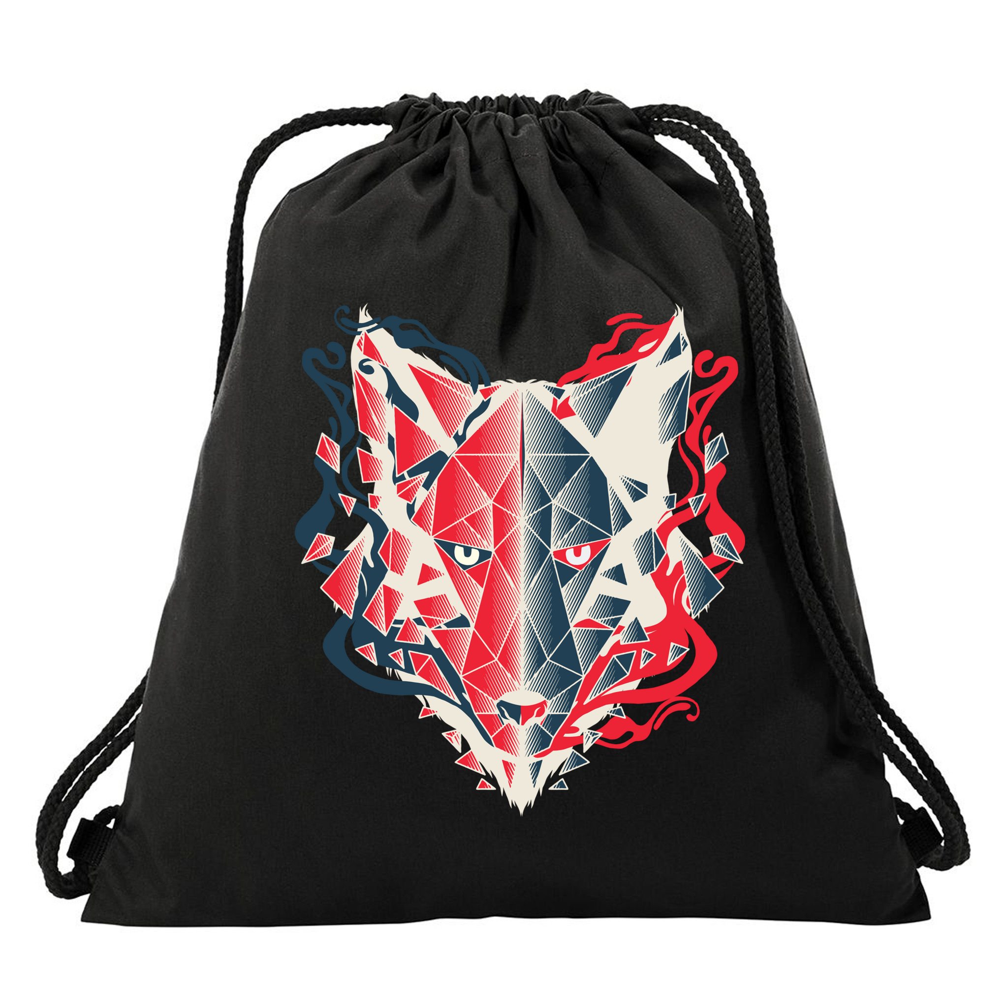 Wolf Head Polygonal Drawstring Bag