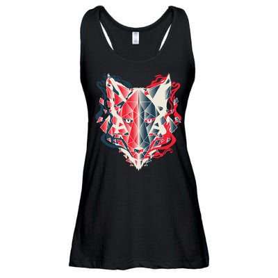 Wolf Head Polygonal Ladies Essential Flowy Tank