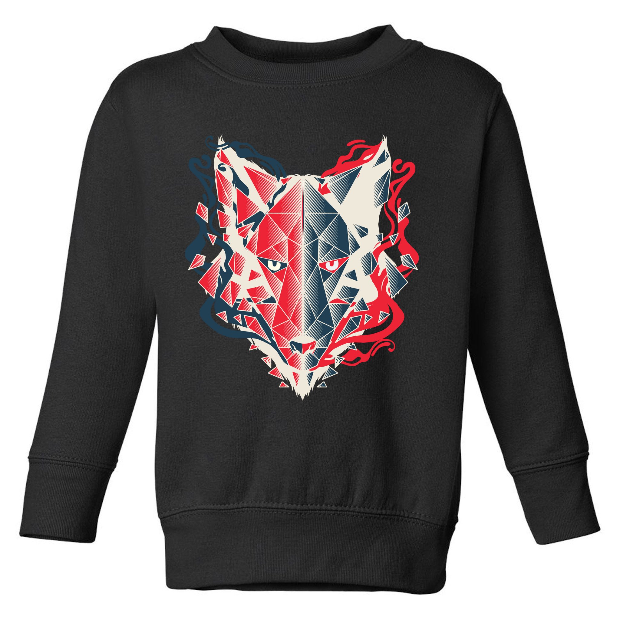 Wolf Head Polygonal Toddler Sweatshirt