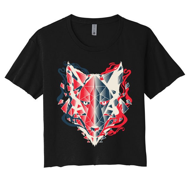 Wolf Head Polygonal Crop Top